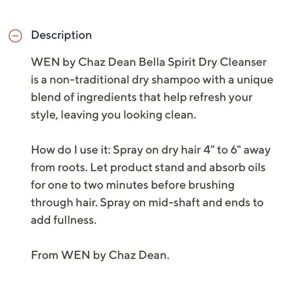 WEN BELLA SPIRIT Dry Oil Spray - Picture 5 of 5